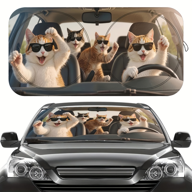 TEMU Universal para Visera de Sol de Coche, Protector de Visera de Parabrisas Bloqueador de Rayos UV, Visera de Sol Plegable para Coche, Mantiene el