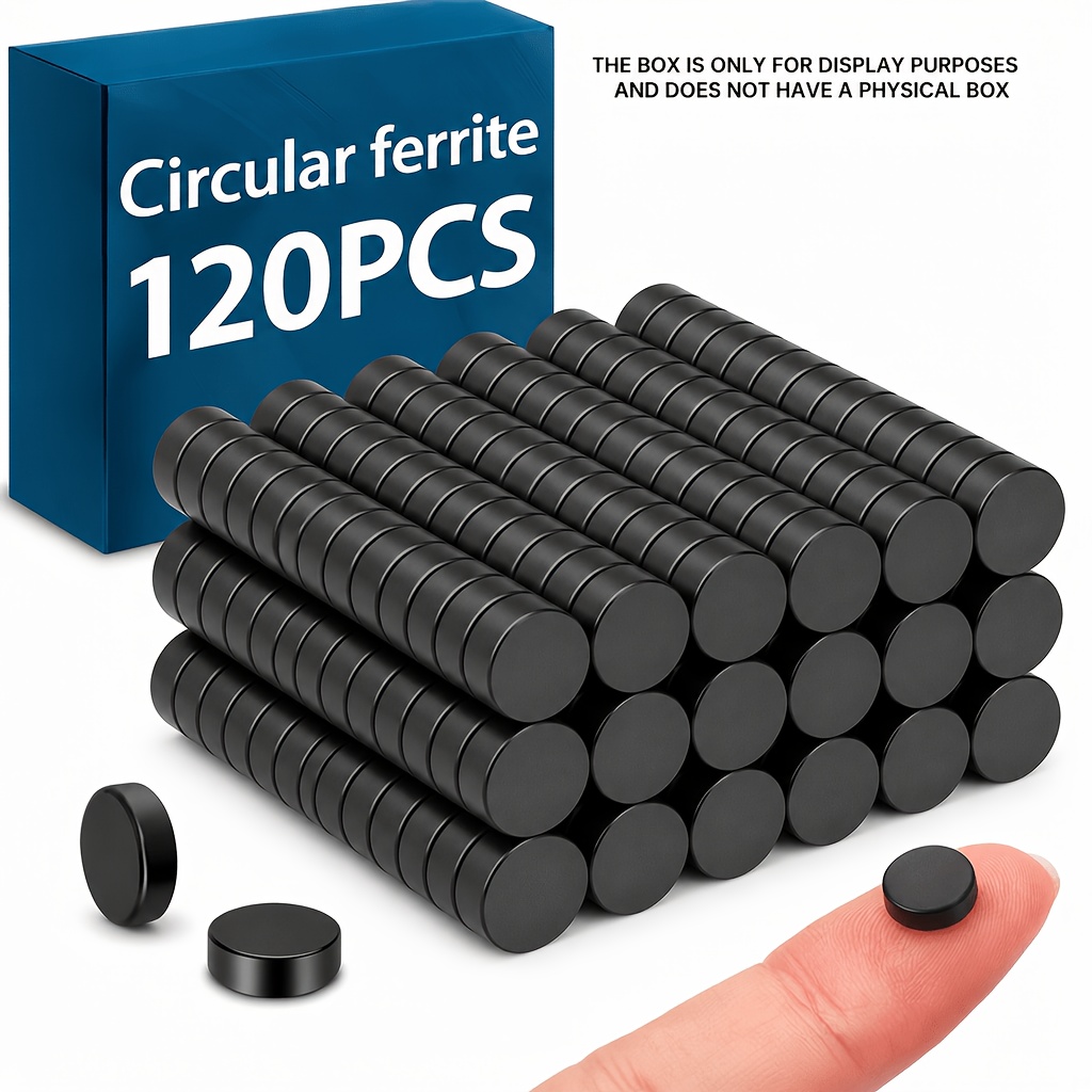 TEMU 26/57/120/400 Packs Of Disk Magnets, Black Circular Magnets, Refrigerator Circular Magnets, Home Office Tissues