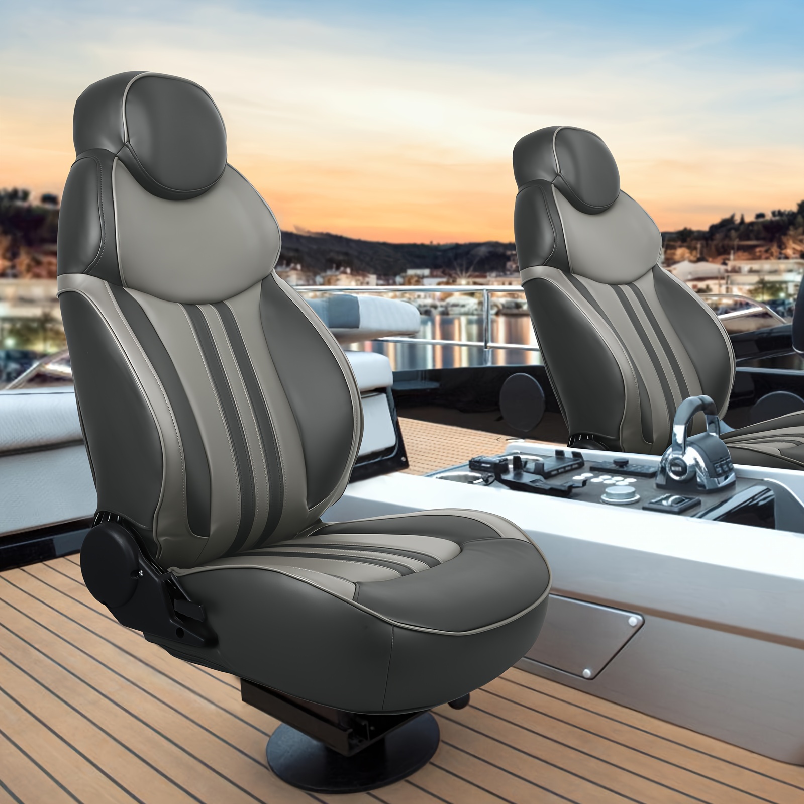 luxury reclining boat seat high back pontoon captains chair Temu
