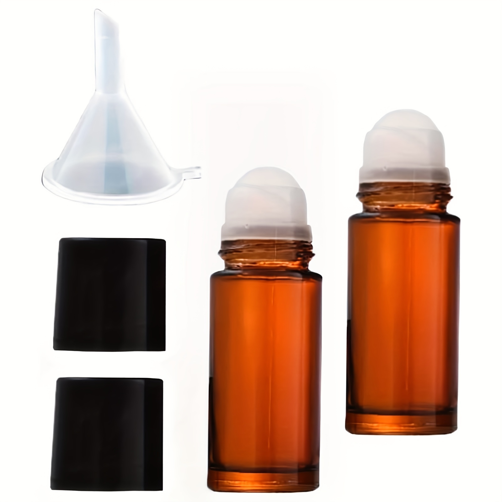 E-shop 2 braune 50 ml Glas-Ätherische Öl Rollflaschen Nachfüllbare Rollflaschen Leere Deodorantflasche Behälter Rollflaschen Beauty und 1