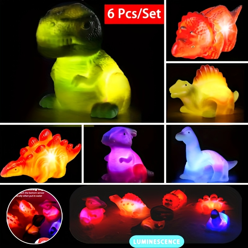TEMU Light-up Floating Dinosaur Bath Toys Set For Kids Child Nephew In Birthday Christmas Easter, Bathtub Shower Pool Bath Toy For Children Preschool