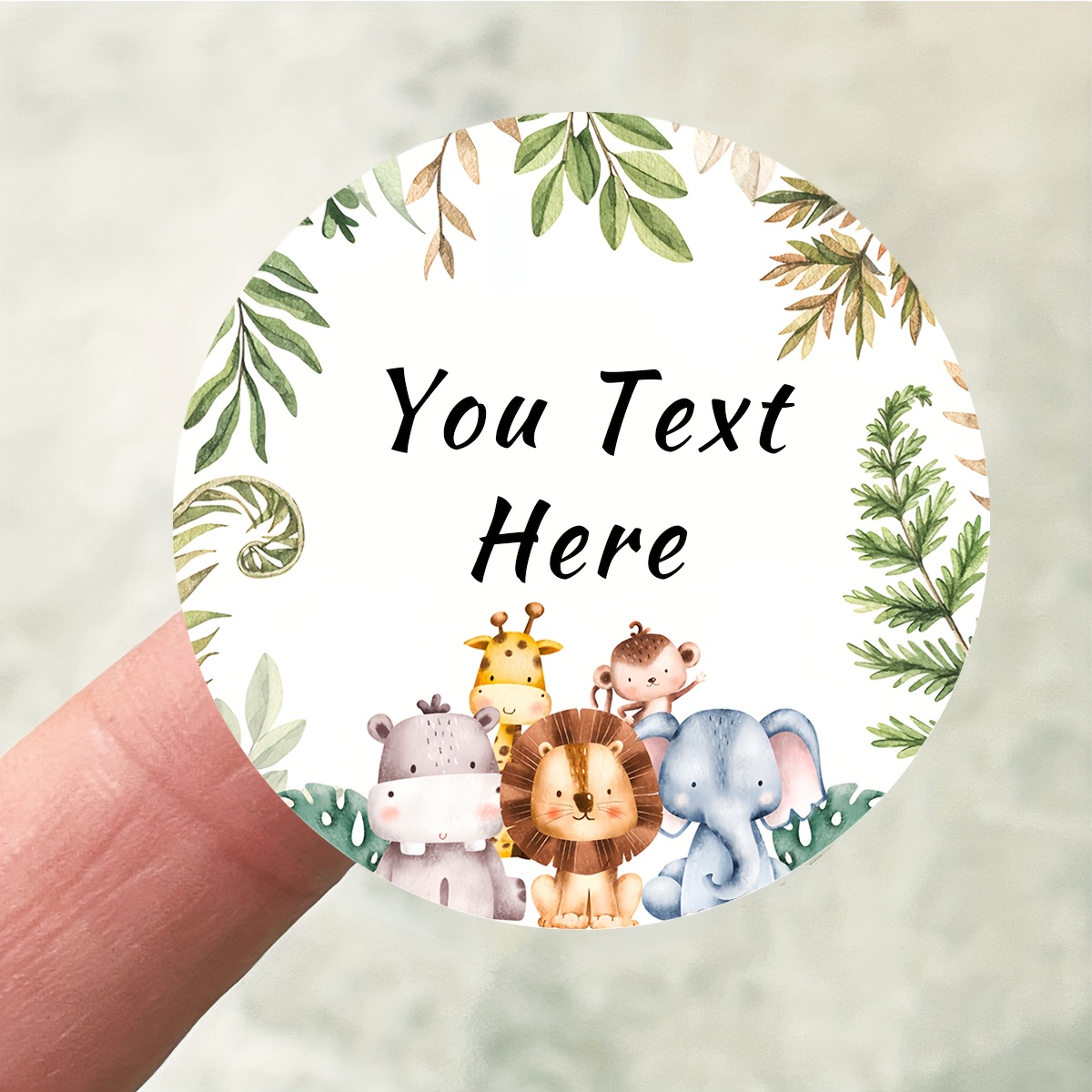 E-shop Personalisierbare Tier-Geburtstagsparty-Etiketten und Aufkleber, individuelle Tier-Dankeschön-, anpassbare Dschungel-Geburtstagsparty-Aufkleber,