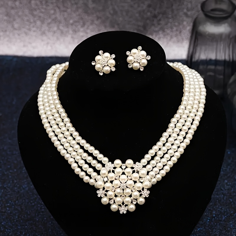 Pearl Necklace Jewelry Set