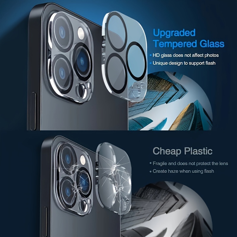 3pcs Full Cover Back Tempered Glass Screen Rear Camera Lens Protector for iPhone 11 12 13 14 15 16 Pro Max Popular