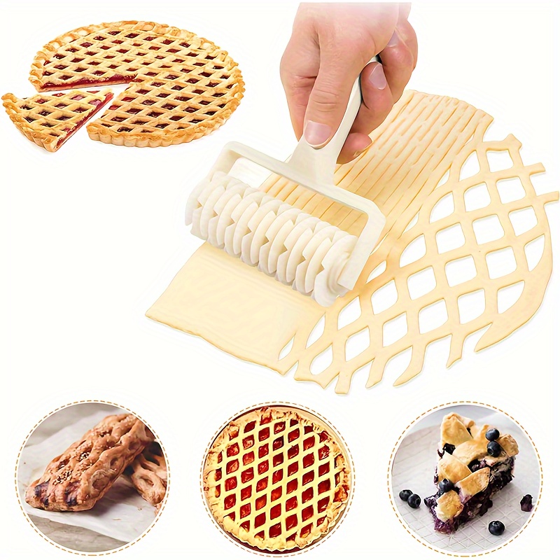 

Plastic Pastry Lattice Cutter Wheel - Versatile Dough Lattice Roller For Homemade Pie, Pizza, Puff Pastry & Bread Baking Tools - Kitchen Gadget For Artisan And Chefs