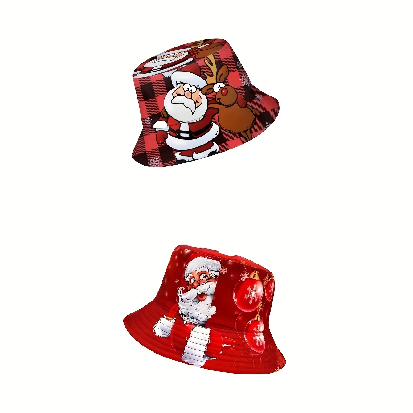 

1pc 57cm Santa Claus Pattern Hat Outdoor Casual Sun Hat Cartoon Foldable Basin Hat