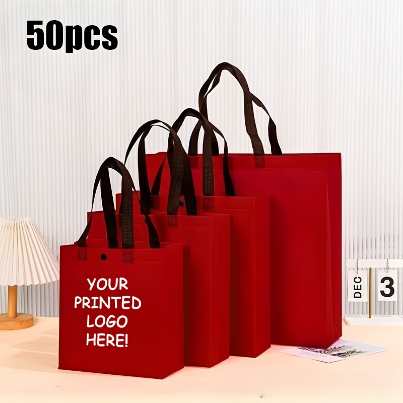 50 Customizable Solid Color Tote Bags with Snap Buttons