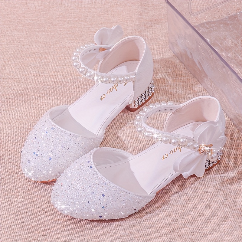 girls sparkling glitter princess shoes crystal accents Temu