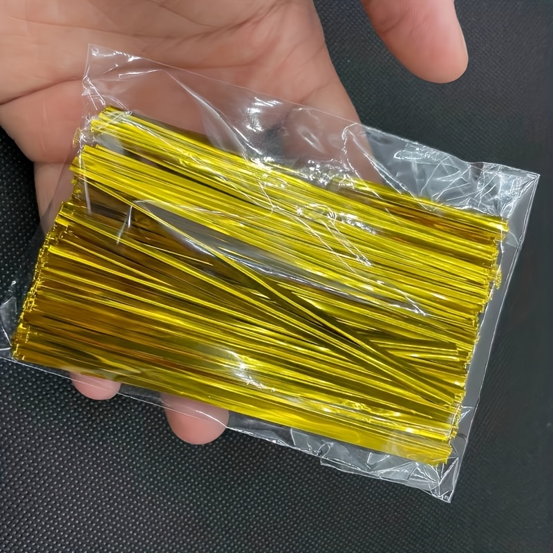 TEMU Paquete de 240 metálicas de 3.94", adecuadas para sellar bolsas de plástico, bolsas de pan, bolsas de dulces, bolsas de café, bolsas de snacks,