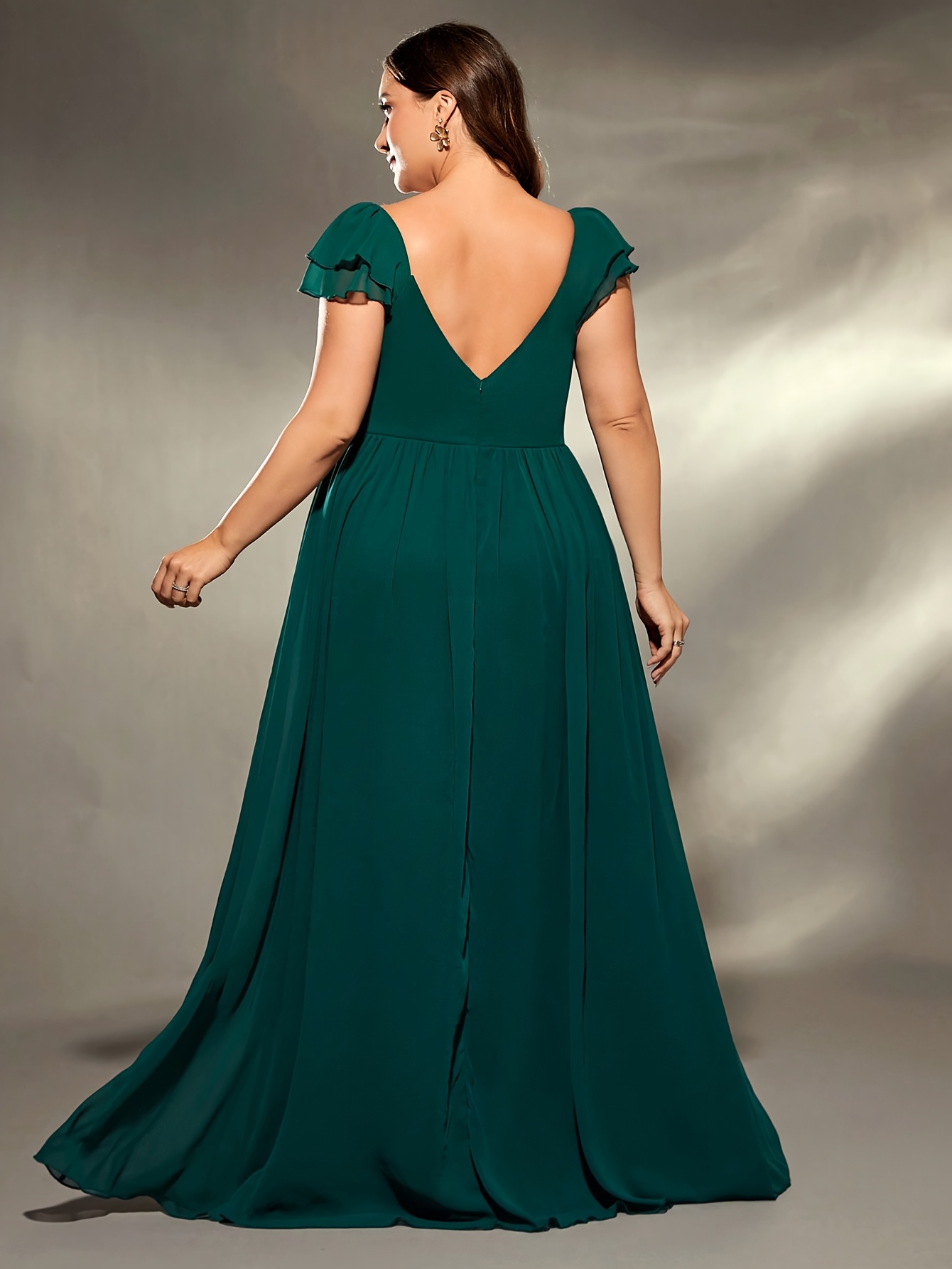 slim fit dress slacks Lisa Multiway Chiffon Gown | Hunter Green | Debs & Prom main image 1