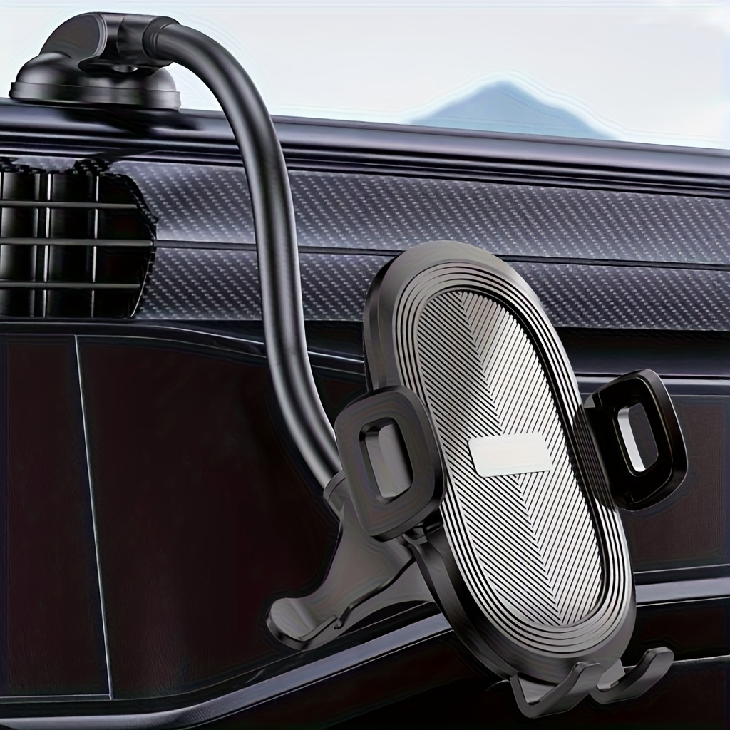 TEMU Soligu Gooseneck Car Phone Holder, Heavy Holder For Car Dashboard, Flexible Long Arm Anti Shake Car Phone Mount Suction Cup, Fit For Iphone, For
