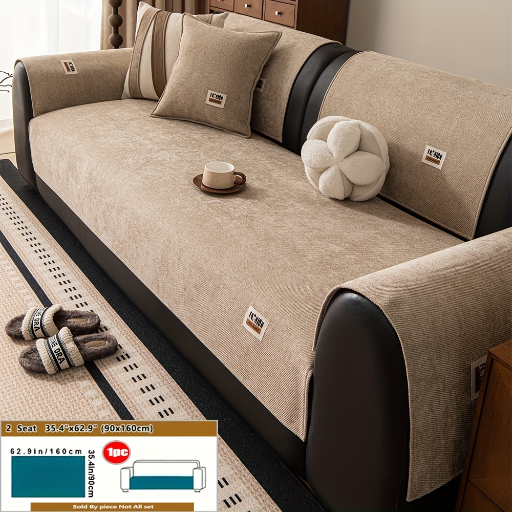 TEMU de sofá de 1 pieza, , y versátil, tela cómoda, para toda estación, antideslizante, decoración de sofá para dormitorio, , oficina, decoración del