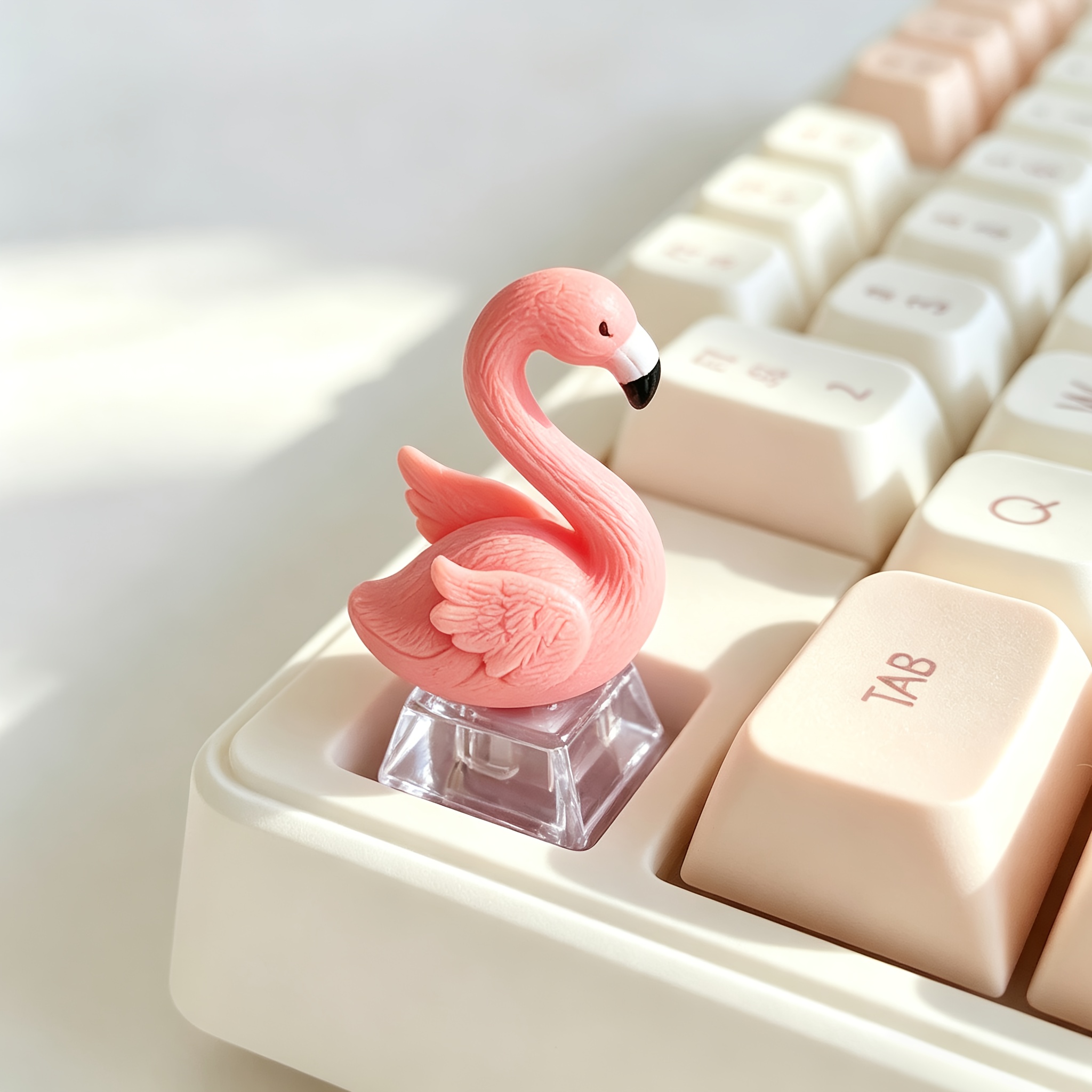 TEMU 1pc Resin Keycap, Cute 3d Animal Decorative Key Caps For Mechanical Keyboard, Universal Switch Cross Shaft Artisan Keycap, Keyboard Accessories