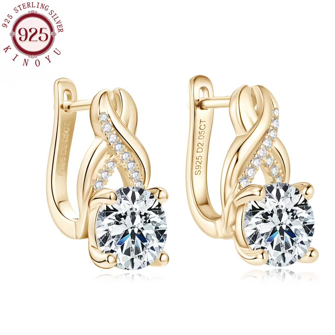 1 pair of moissanite infinity elements earrings for women 925 silver 8mm round moissanite earrings wedding party holiday gifts earrings for women jewelry gifts gift boxes Product details 1