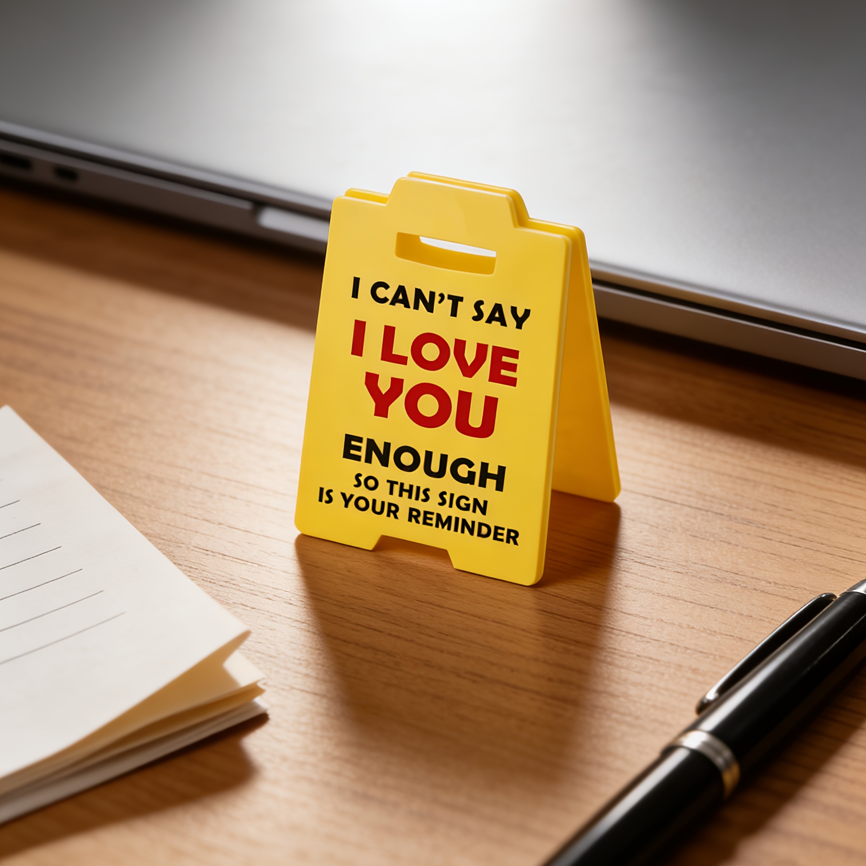 TEMU [2d Flat] 1valentine's Day Mini Desktop Sign; I Out Loud, I Love You Reminder; Small Office Desk Decoration; Valentine's Day Gift; Decorative