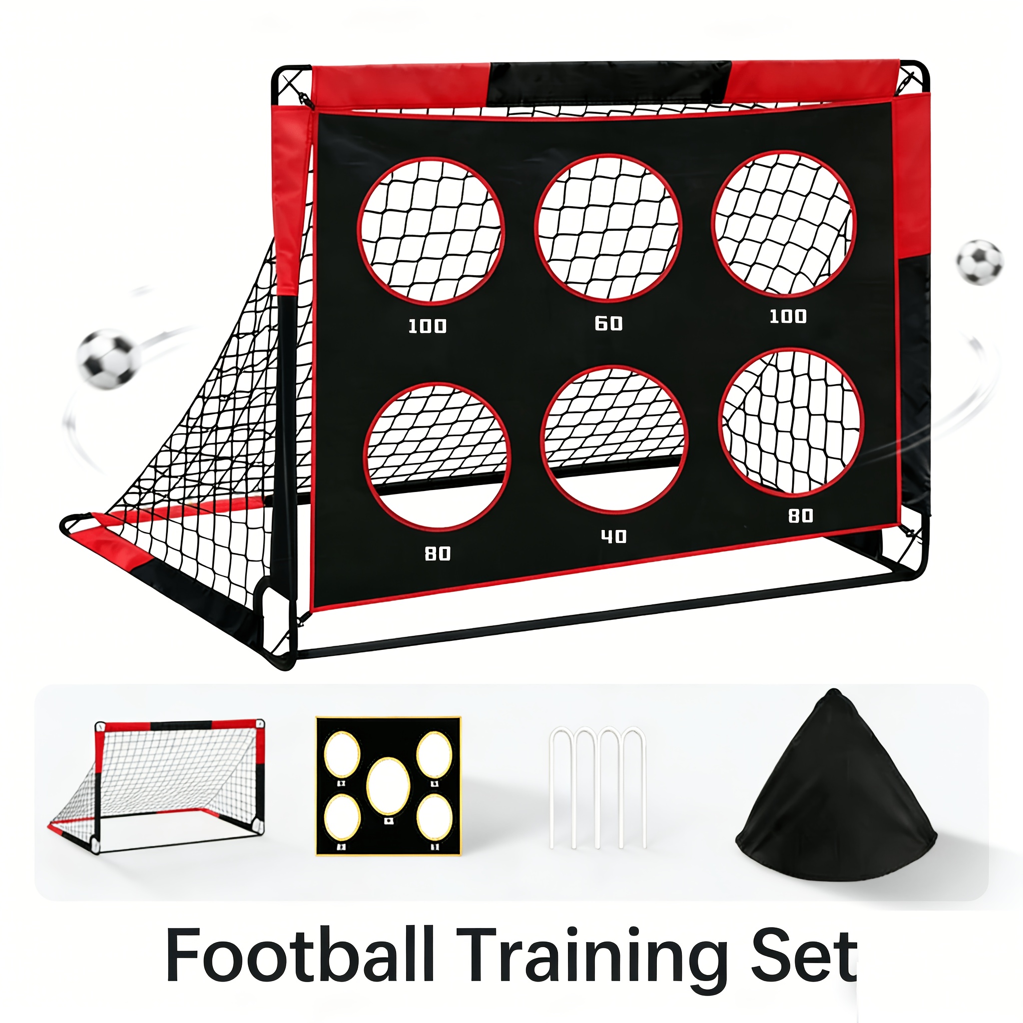 Image of Soccer Goal, Backyard Soccer Goals, 4.7 X 3.5 Ft Large Size Pop-up Goal Net With Panel, Soccer Goal Set, Portable Soccer Training Equipment For Practice, Outdoor Sports Game