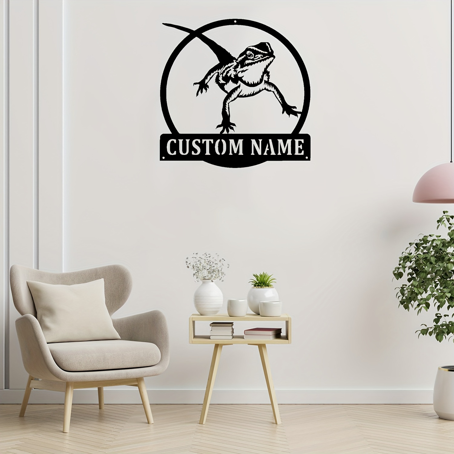 customizable bearded dragon metal   personalized room decor sign with name   details 3