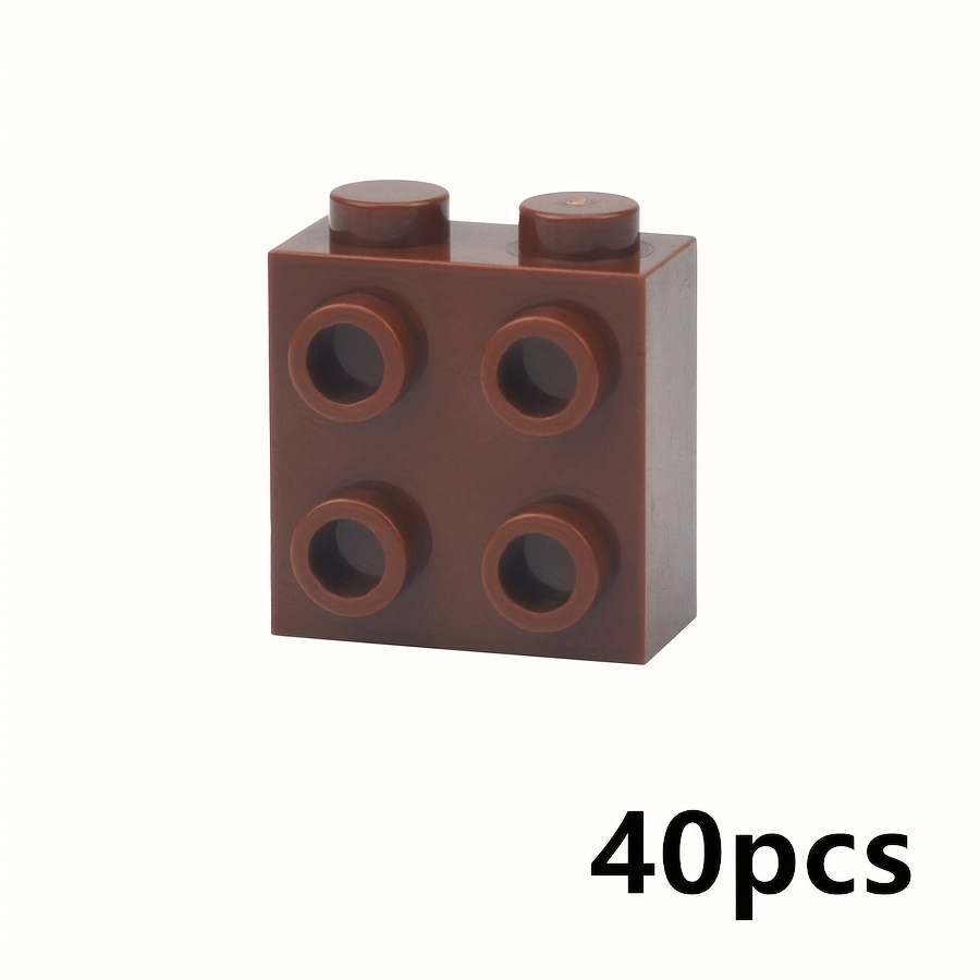 40pcs DIY Thick Bricks 1X2X1 2 3 with Studs on 1 Side Knobs Building Blocks
