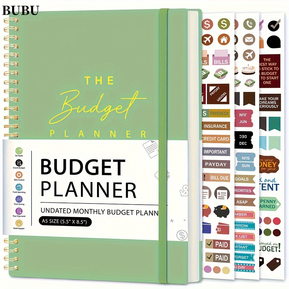 

Bubu Budget Planner - Undated Monthly Bill Organizer For Adults, Expense For Effective Money Management, 5.5" X 8.5" With Stickers
