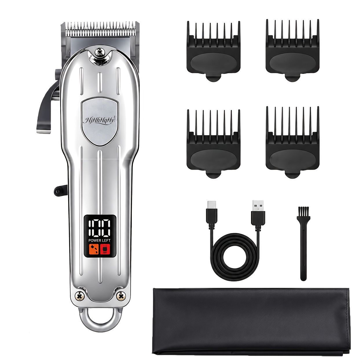 Image of [hjhhhqhy]men's -in-1 Hair Clipper Grooming Kit, Replaceable Heads & Limit Combs, Usb Rechargeable Cordless Beard Trimmer For Nose Ear Eyebrow Body, Gift For Dad Husband