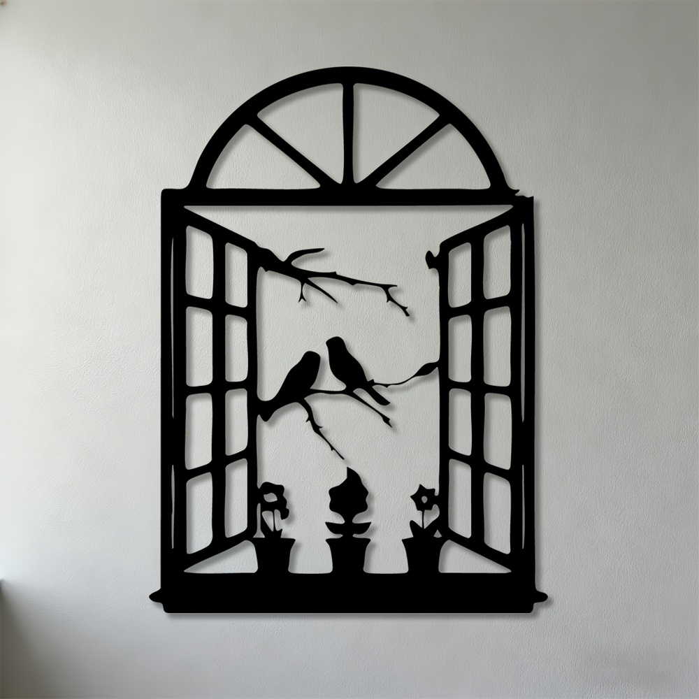 TEMU 2d Flat - 1pc, Two-dimensional Wall Art Featuring Birds On A Branch, Ideal For Decorating Your Living Room, Bedroom, Or Office