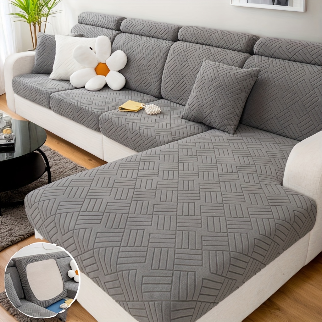 1pc extra long sofa cushion plush sofa cover with soft ball