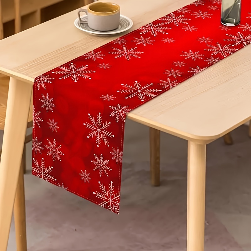 

1pc Red Christmas Table , Dining Decor, & , Polyester -, Tablecloth For