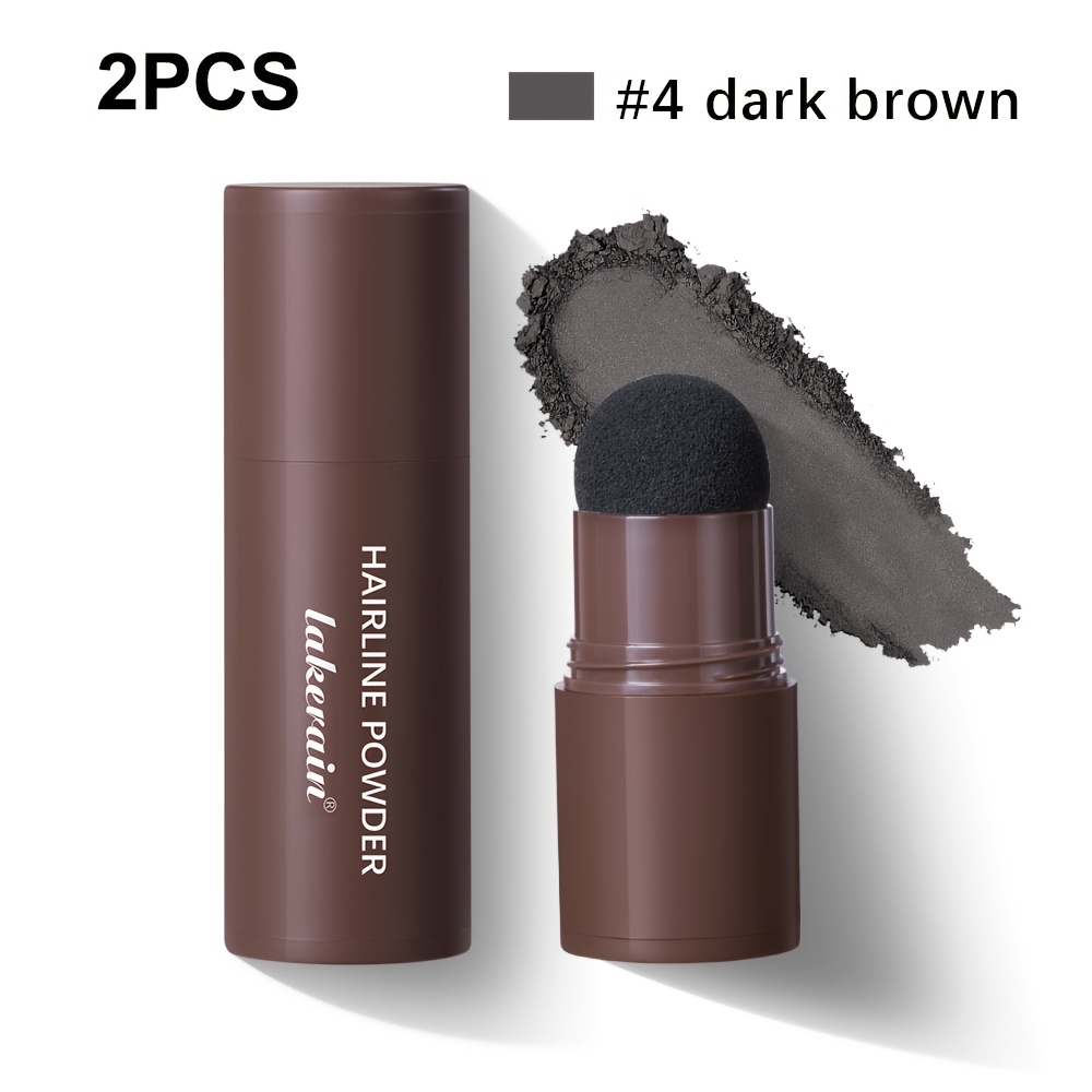 2pcs Hairline Powder Stick, Instant Hairline Coverage Stick, Natural Finish & Sweat-proof, Hair Shading Sponge Pen, Conceal Grey , Hairline , Strong Coverage That Seamlessly With Natural For A