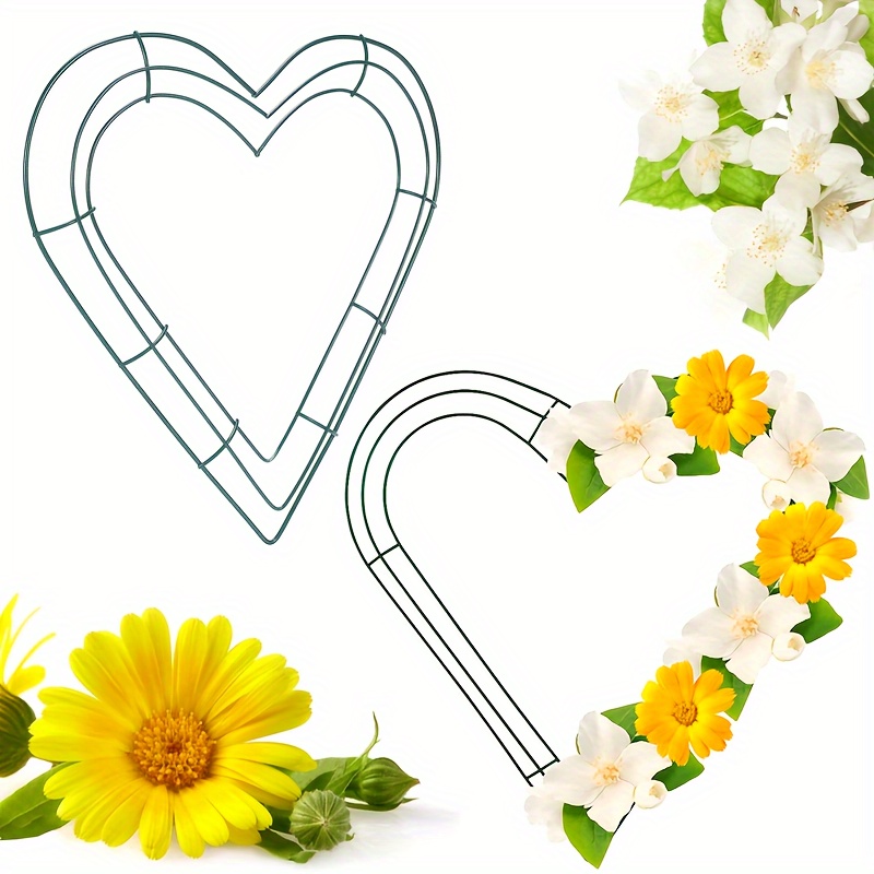 pack heart metal wreath 12 inch heart shaped wire wreath Temu