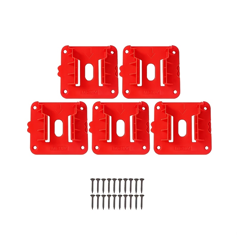 Image of 5-pack Holder - Durable Wall Mount Holders For Outdoor Storage, Work Van, Shelf, Toolbox Storage And Organization(includes 20 Screws, Batteries Not Included)