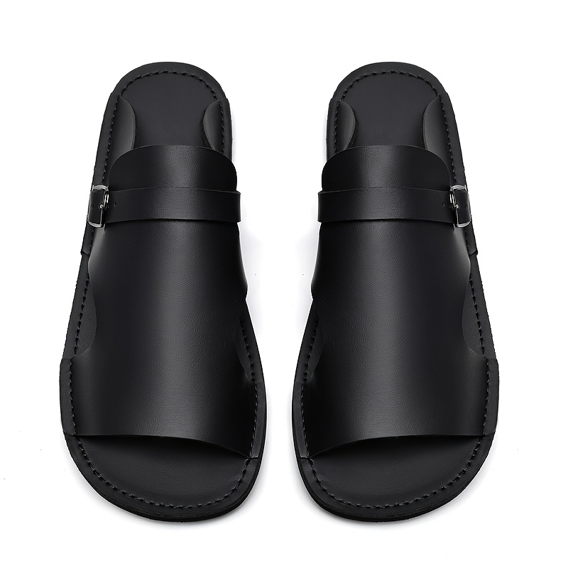 mens summer slide sandals breathable   cover   with   sole adjustable   strap round toe design for casual outdoor pool and summer wear strappy sandals Product details 4