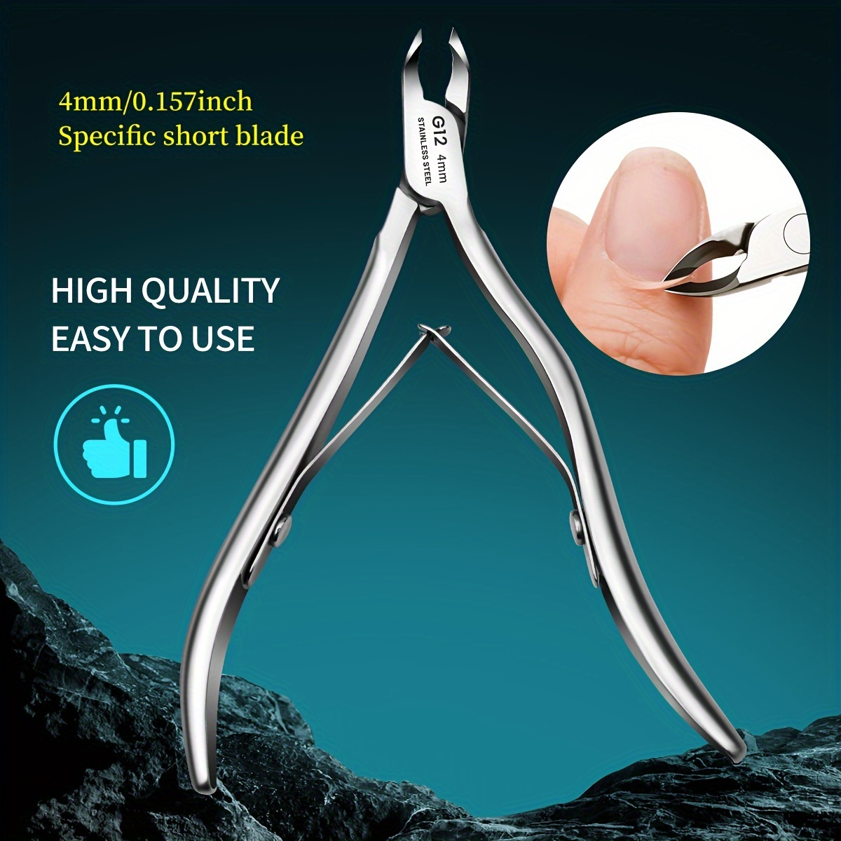 

Stainless Steel Nail Clippers For G12 Strong Grip Angle , Removing And Ingrown Nails, Pushing Cuticles, And Trimming Nails At Oblique Angles.