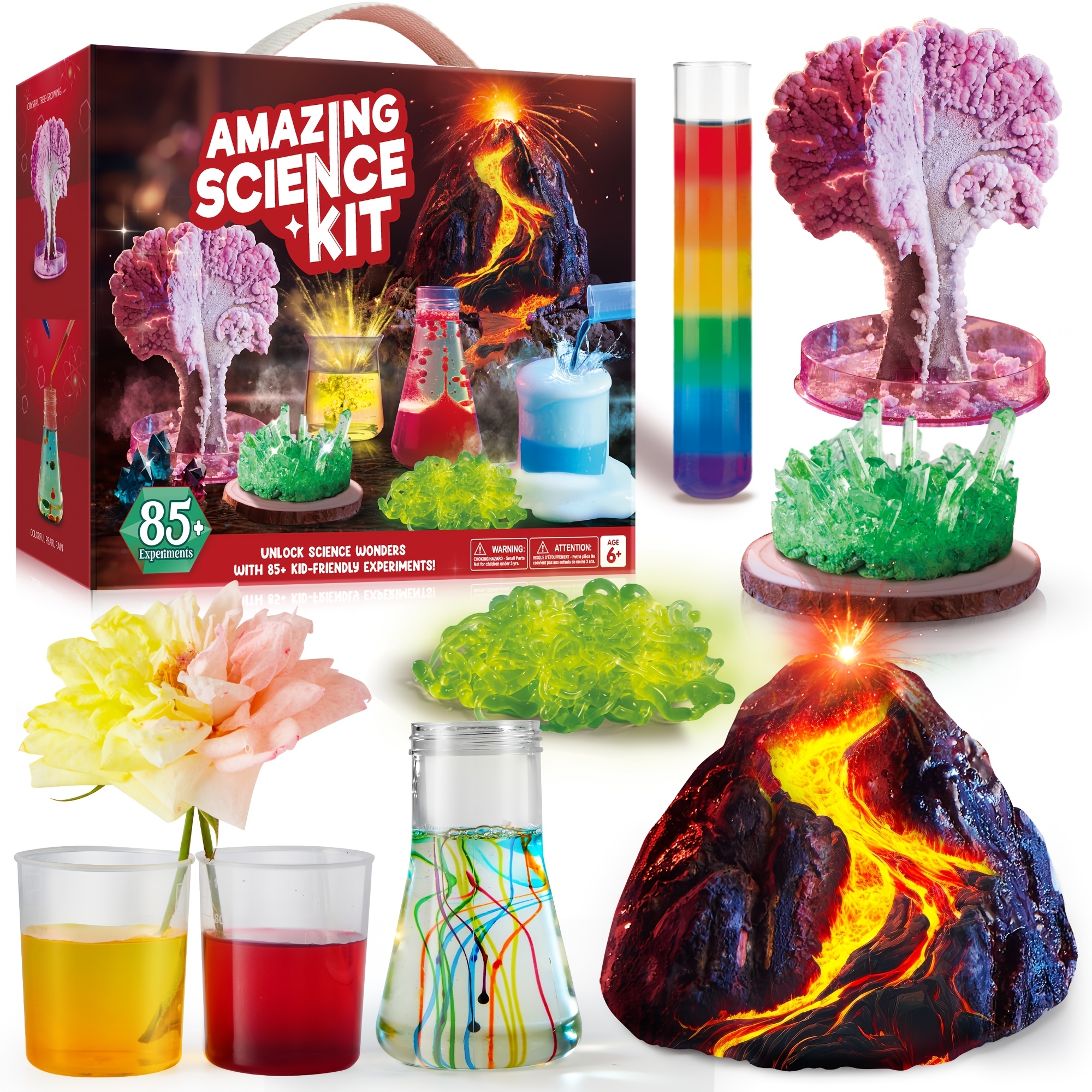 TEMU 1 Set Kits Toy For Kids Age 6+, 85+ Experiments Educational Toys, Stem Activities With Gem Digging And Growing Crystal Tree, Cool Birthday
