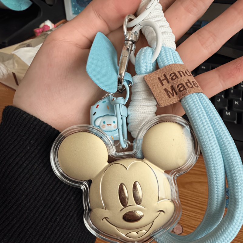E-shop 2D Flat - Disney Golden Minnie Kopf Schlüsselband Lanyard Light Luxury 2D Goldenes Gesicht Dual-Use Accessoire Transparent Anti-Kratz Shell