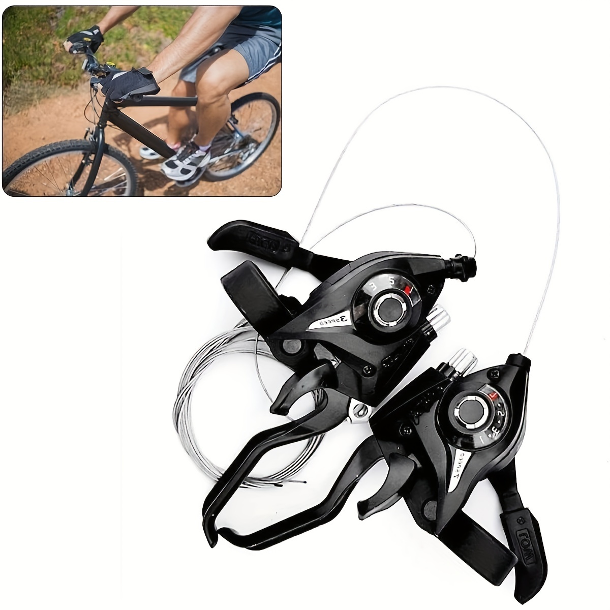 

Universal Fit Aluminum Alloy And Levers Set, 3x8-, Ergonomic Display, For Bikes, Includes Cables