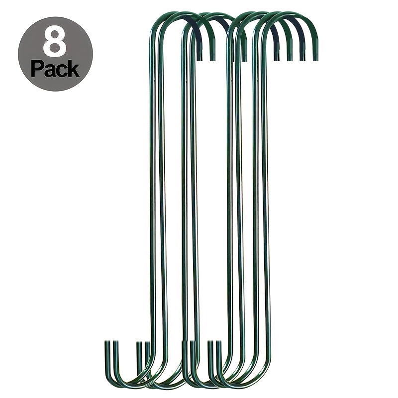 TEMU 8-pack Heavy-duty -hooks, 12-inch Large Size, Ideal For Hanging Plants, Kitchen Tools, Bird Feeders, Rust-resistant Steel Wall-mounted Hook Set
