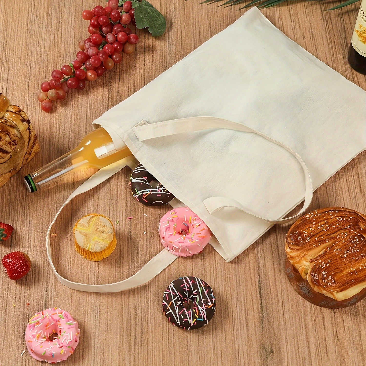 8 Pack Mini Canvas Tote Bags for DIY Crafts and Gifting