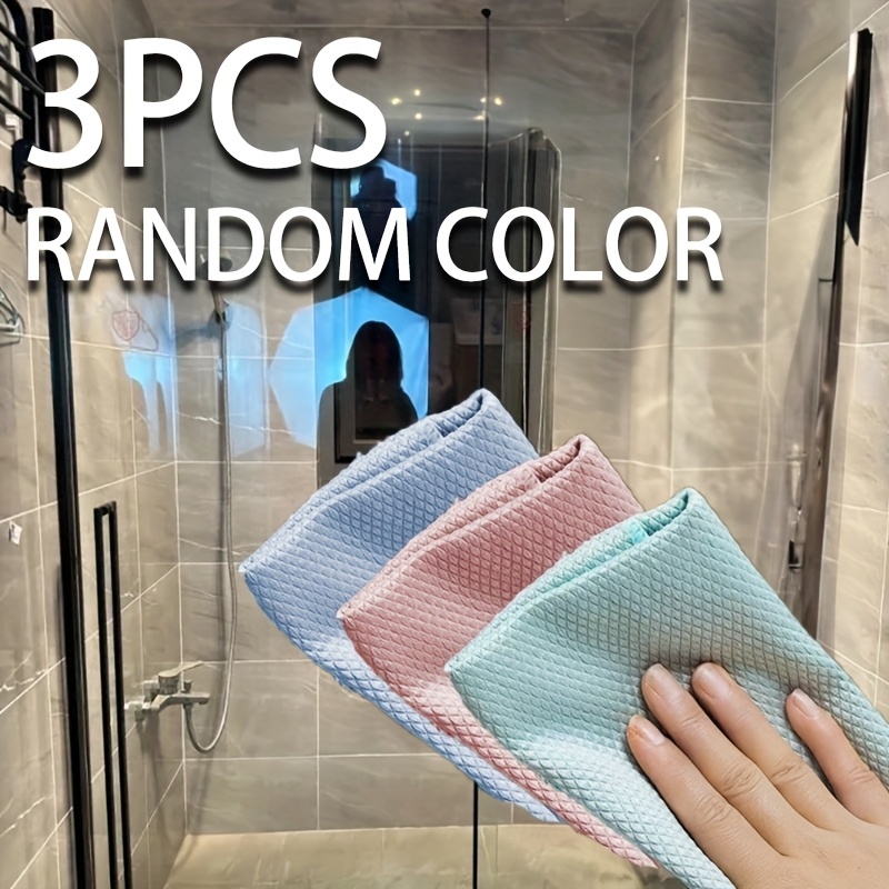 TEMU 3 Random-colored Magic Cleaning Cloths For Removing Water Stains From Glass. Leaves No Marks When Wiping Glass, Quickly And Easily Removes Water