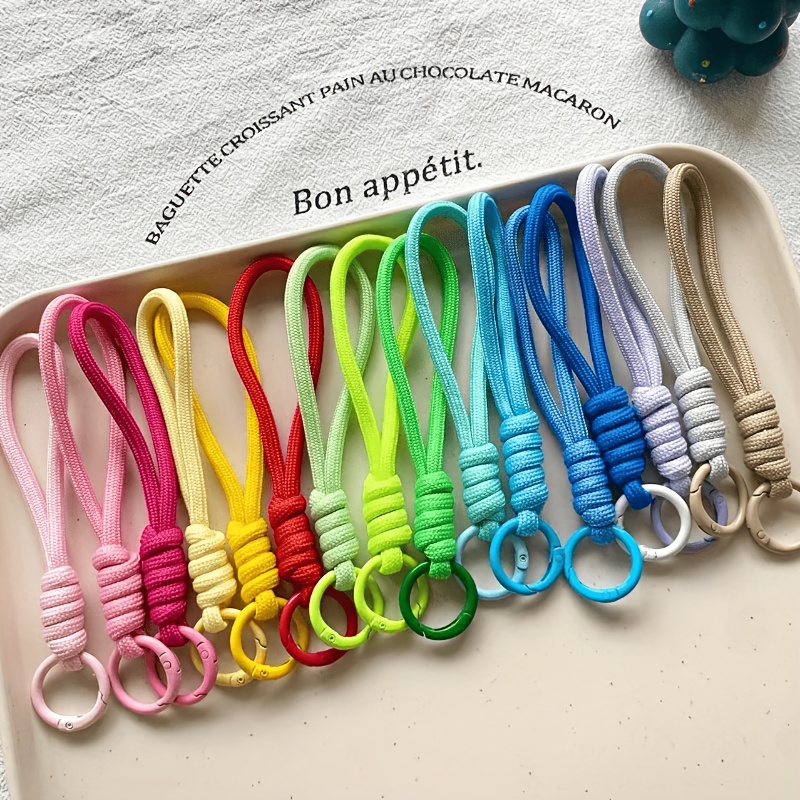 TEMU Un set de 10 cordones y llaveros tejidos para teléfono - Correas suaves, desmontables y anti-pérdida en colores , con un diseño tejido duradero,