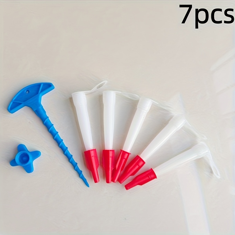 E-shop 7/12-tlg. Dichtungsdüsen-Set mit auslaufsicherer Kappendesign, universelle Düsenreiniger, wiederverwendbare Dichtstoffkartusche mit rotem