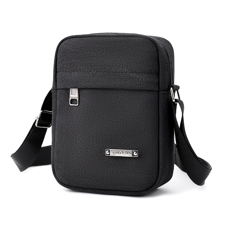 TEMU Men's Oxford Fabric Sling Bag With Multi-pocket Crossbody System & Adjustable Strap - Durable Small Shoulder Bag Suitable For Casual, Sports,
