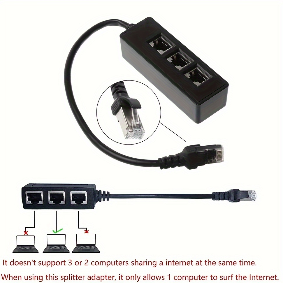 Répartiteur de réseau Ethernet RJ45, 1 mâle à 2 femelles, port LAN