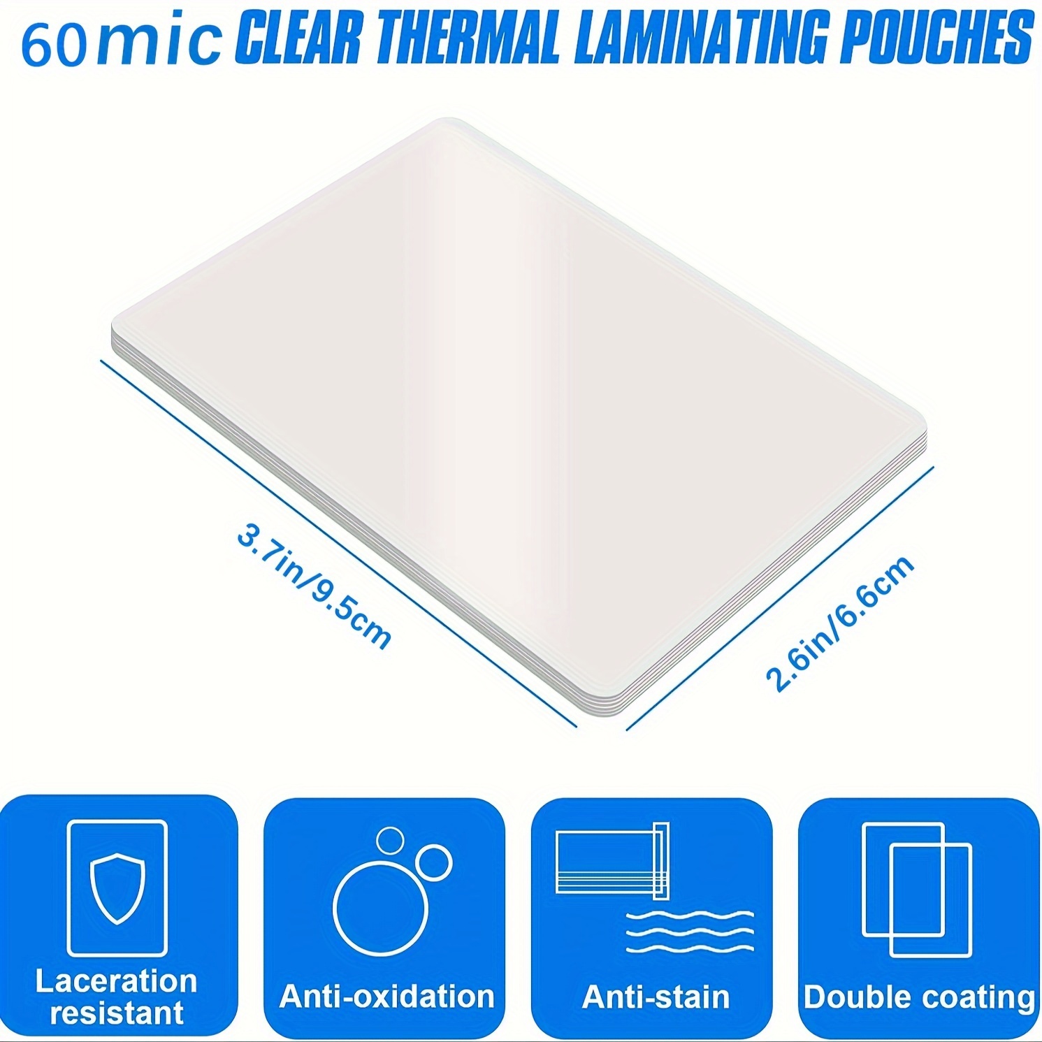 TEMU 100 Sheets Laminating Pouches Film 3/4/5/6 Inch, 60 Micron Pet Eva For Hot Laminator, Seal Protection For Photos, Cards, Documents, Menus - Uncharged, No Battery Required