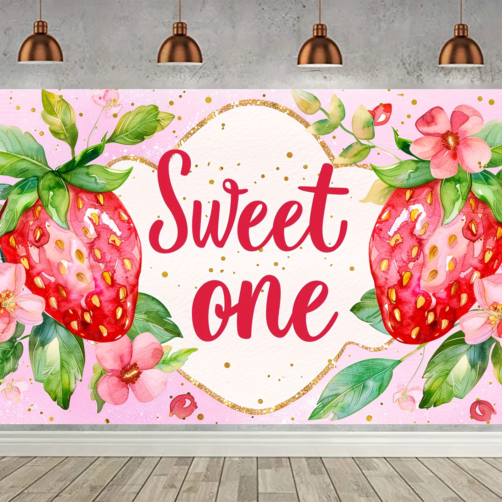 

Sweet -themed 5x3ft Photography Backdrop - Red & Green, Showers & First Birthday Parties