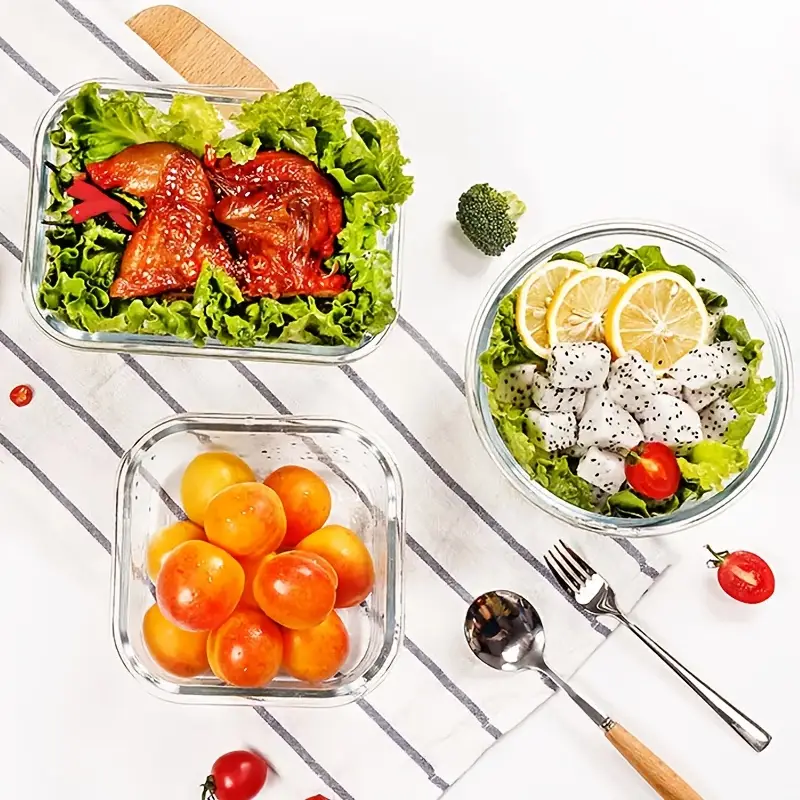24pcs glass food storage containers with 12 boxes 12 lids lids meal prep pantry kitchen storage containers for lunch leak proof airtight glass lunch bento boxes for microwave oven freezer and dishwasher Product details 4