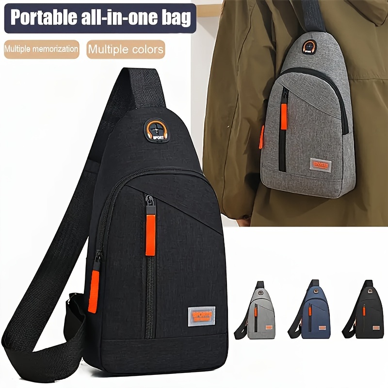 

Functional Nylon Chest Bag, Outdoor Sports Travel Sling Bag, Portable Crossbody Shoulder Purse