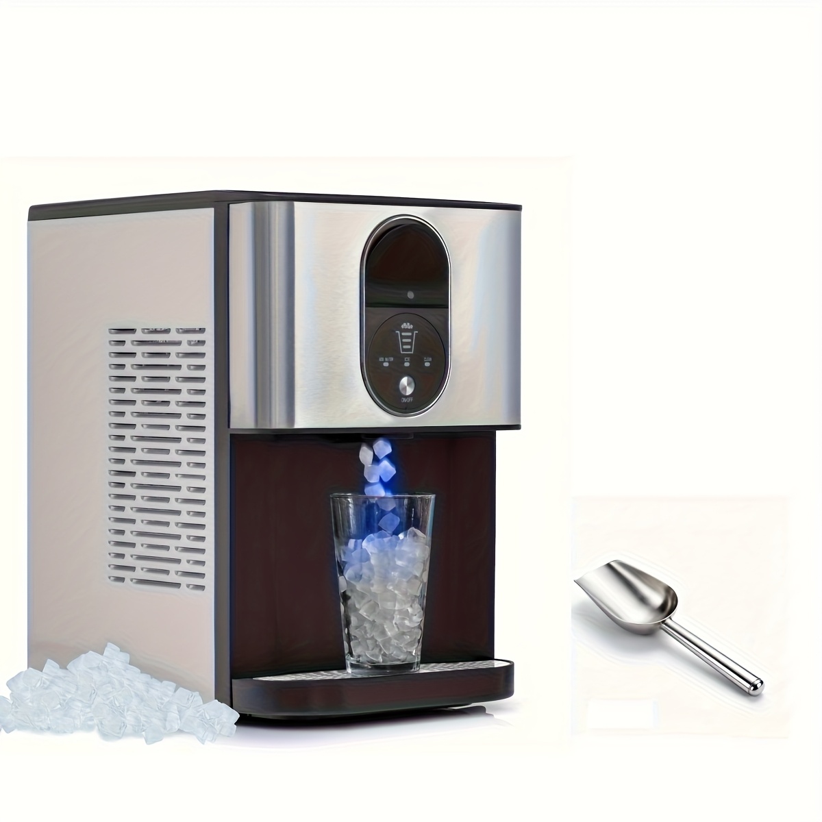 TEMU Self Dispensing Ice Maker Countertop, 46lb Per Day Automatic Chewable Ice, 44lbs/ 24h Ice Machine, For Home/ Party/ Rv/ Camping