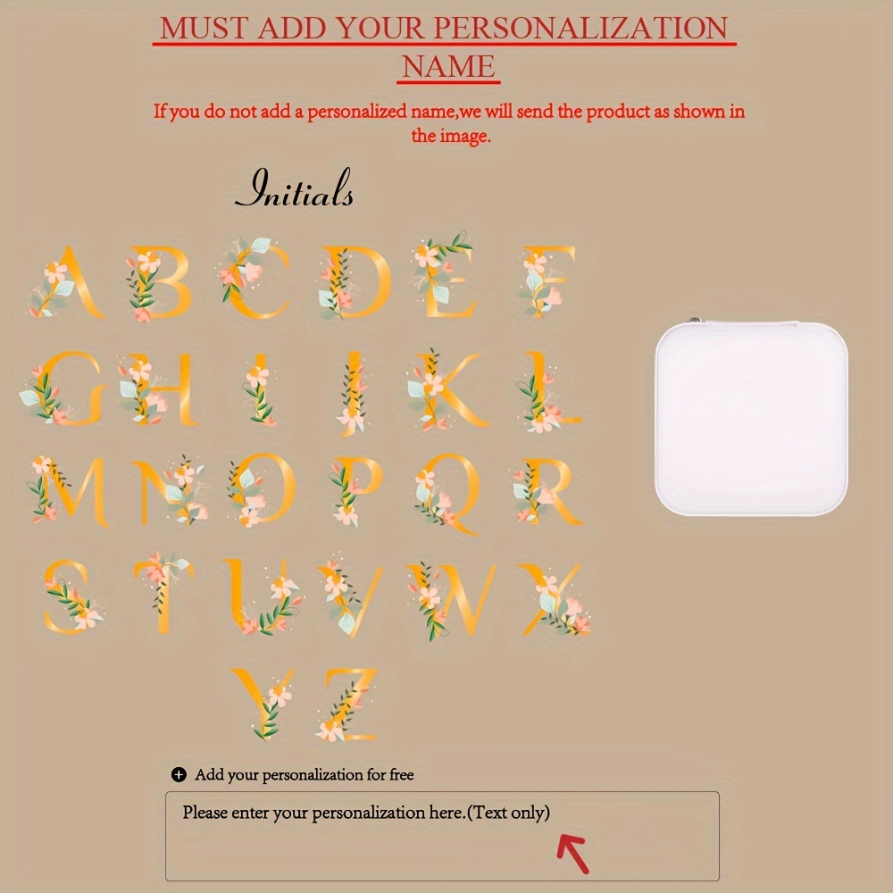 TEMU Name Jewelry Box, Wedding Party Gifts, Christmas Presents, Travel Jewelry Organizer For Bridesmaids -jewelry Making Display & Packaging Supplies