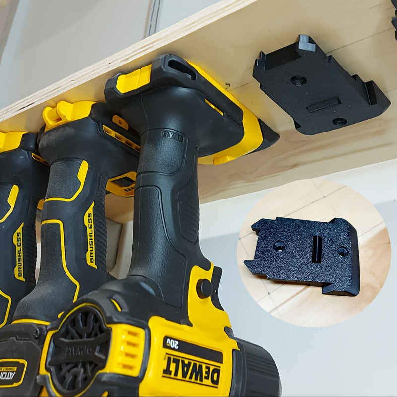 TEMU For Dewei 20v Tool Mount/bracket - With Clip, Space-saving Design, Brushed Surface End, Suitable For Garage Organization, Garage Storage