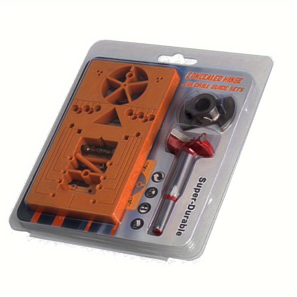 Image of Woodworking Hinge Hole Drilling Guide / Wood Drill Handheld Pocket Hole Doweling Drill Guide Tools For Carpentry
